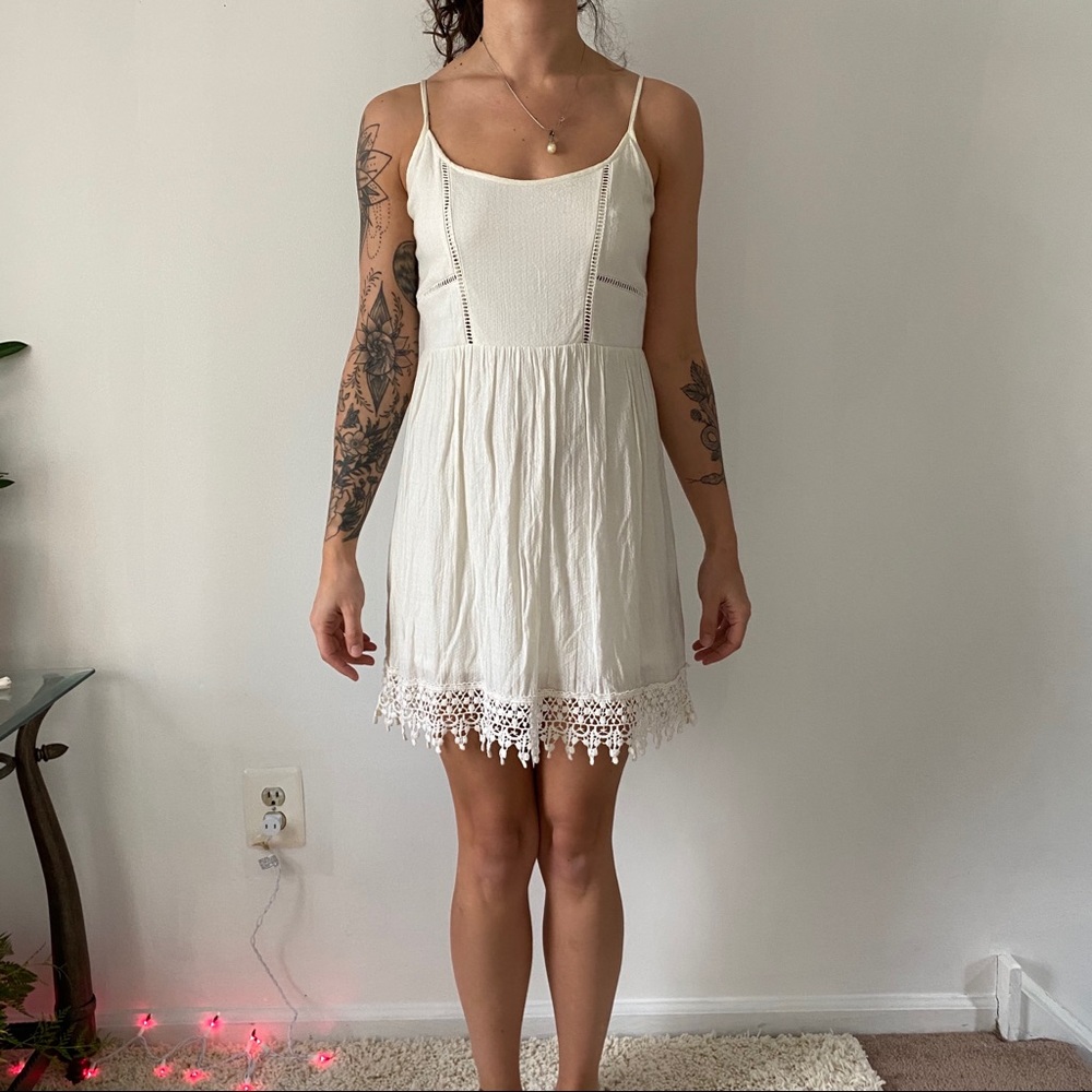 LA Hearts Cream Spaghetti strap sundress